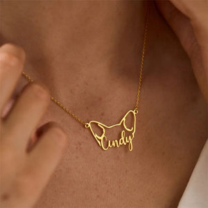 Personalized Cute Dog Cat Breed Ears Necklace