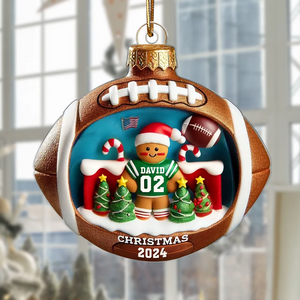 Football Cookie Figure Christmas Gift For Football Player Personalized Acrylic Ornament