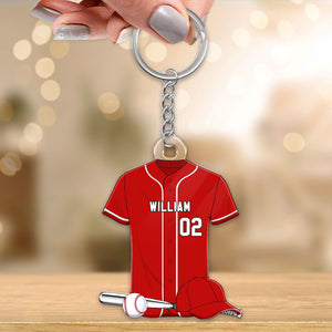 Baseball Shirt Personalized Acrylic Keychain