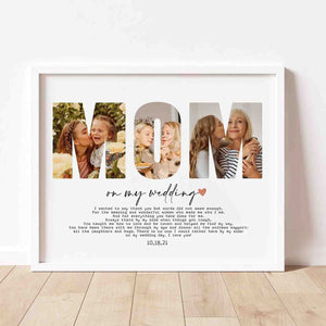 Personalized Mom/Dad/Sis on my wedding Photo Frame, Custom Photo Collage Poster