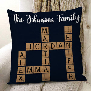 Personalized Family Crossword Puzzle Art Pillow