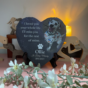 I'll Miss You For The Rest of Mine Personalized Heart Shape Memorial Stone