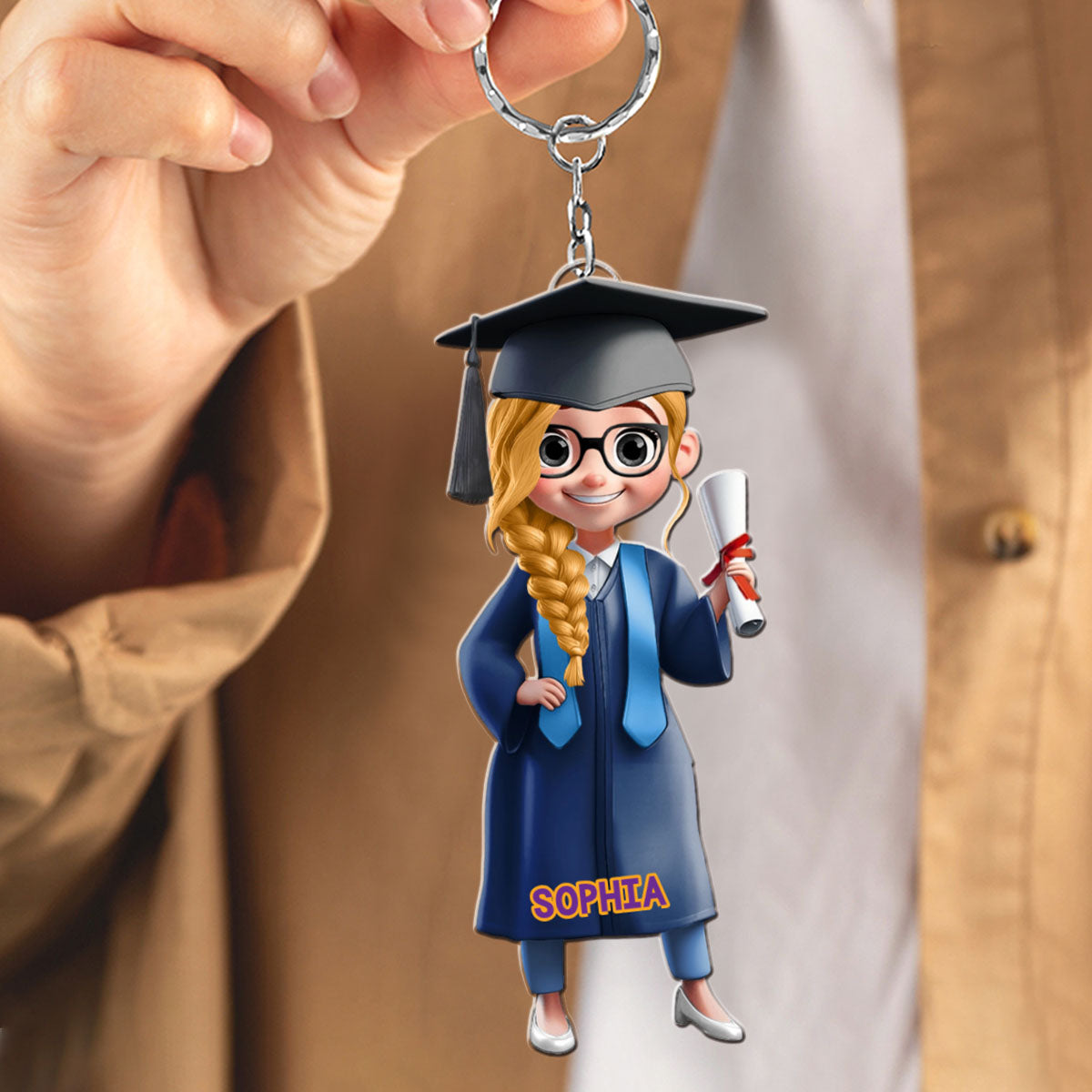 Congratulations Class Of - Personalized College Graduation Acrylic Keychain