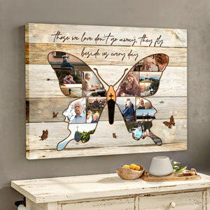 Personalized Butterfly Photo Collage Canvas Poster Memorial Gift