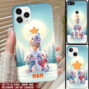 Cute White Bear Kids Under Blue Sky Personalized Silicone Phone Case