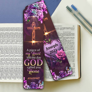 A Piece Of My Heart Left The Day God Called You Home-Personalized Memorial Wooden Bookmarks