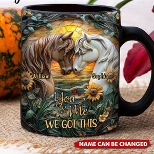 You & Me We Got This  Personalized Black Couple Mug