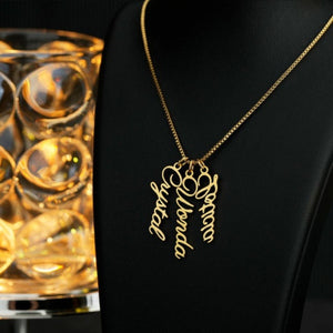 Personalized Multiple Vertical Name Necklace