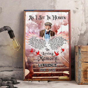 Personalized Cardinal Wings, As I Sit In Heaven Canvas Poster, Custom Photo Memorial Gifts