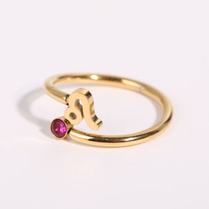 Minimalist Personalized Birthstone Constellation Open Ring