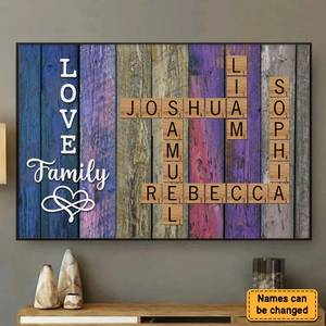 Personalized Family Crossword Art - Created In A Moment, Treasured Forever Poster