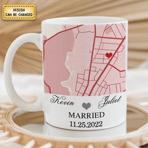 Engagement Mug - Custom Map Gift Ceramic Mug