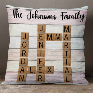 Personalized Family Crossword Puzzle Art Pillow