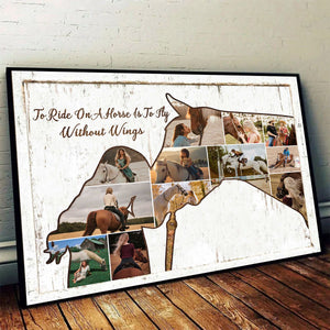 Personalized Horse and Girl Photo Collage, Horse Gifts For Women