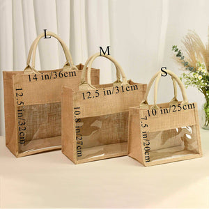 Personalized Beach Jute Tote Bag with Scarf