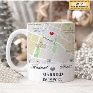 Engagement Mug - Custom Map Gift Ceramic Mug