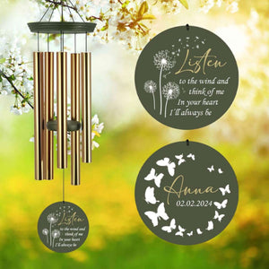 Personalized Butterfly Dandelion Memorial Wind Chimes