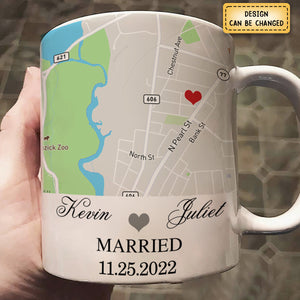 Engagement Mug - Custom Map Gift Ceramic Mug