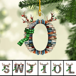 Christmas Gifts For Books Lover - Custom Alphabet Letter Stack Book Ornament