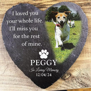 I'll Miss You For The Rest of Mine Personalized Heart Shape Memorial Stone