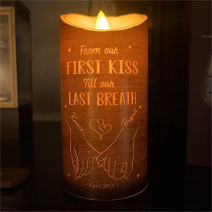 Love Is A Flame That Never Goes Out - Couple Personalized Custom LED Candle