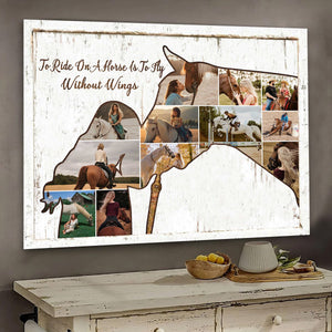 Personalized Horse and Girl Photo Collage, Horse Gifts For Women