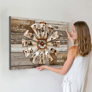 Personalized Windmill Poster Wall Decor Collage, Gifts For Couples Anniversary