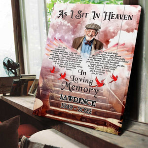 Personalized Cardinal Wings, As I Sit In Heaven Canvas Poster, Custom Photo Memorial Gifts