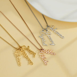 Personalized Multiple Vertical Name Necklace