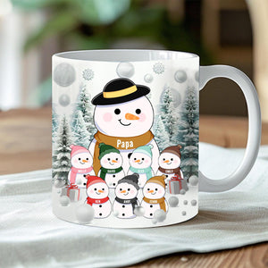 Christmas Snowman Grandma Grandpa Grandkids - Personalized Mug Xmas Gift