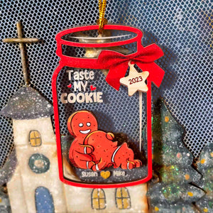 Taste My Cookie Personalized Couple Ornament