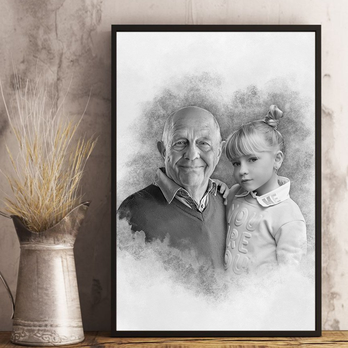 Personalized Canvas poster- Add to photos of loved ones, lost fathers - mothers, family portraits from photos