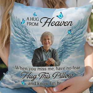 Memorial Personalized Pillow - Custom Photo A Hug From Heaven