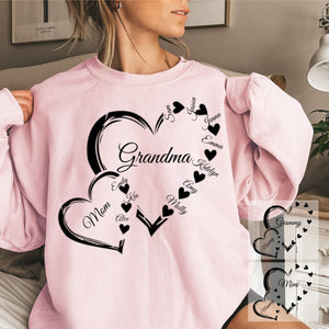 Custom Grandma Mom Heart Sweatshirt - Best Gifts For Grandma/Mom