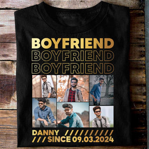 Custom Photo Girlfriend Boyfriend Collage Personalized T-Shirt Gift For Couples