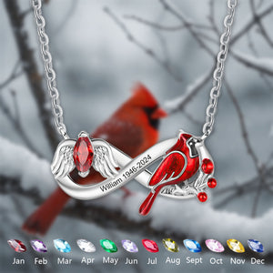 Cardinals Appear When Angels Are Near Memorial Infinite Personalized Necklace