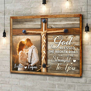 Personalized Couple Photo Canvas Poster,God gave me you,Wedding Anniversary Gift