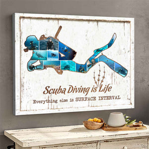 Scuba Diving Photo Collage, Scuba Diver Gifts For Divers, Gift For Him Her Boyfriend Canvas/Poster