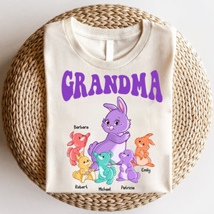 Personalized Gift For Grandma Colorful Bunny Pure Cotton T-Shirt