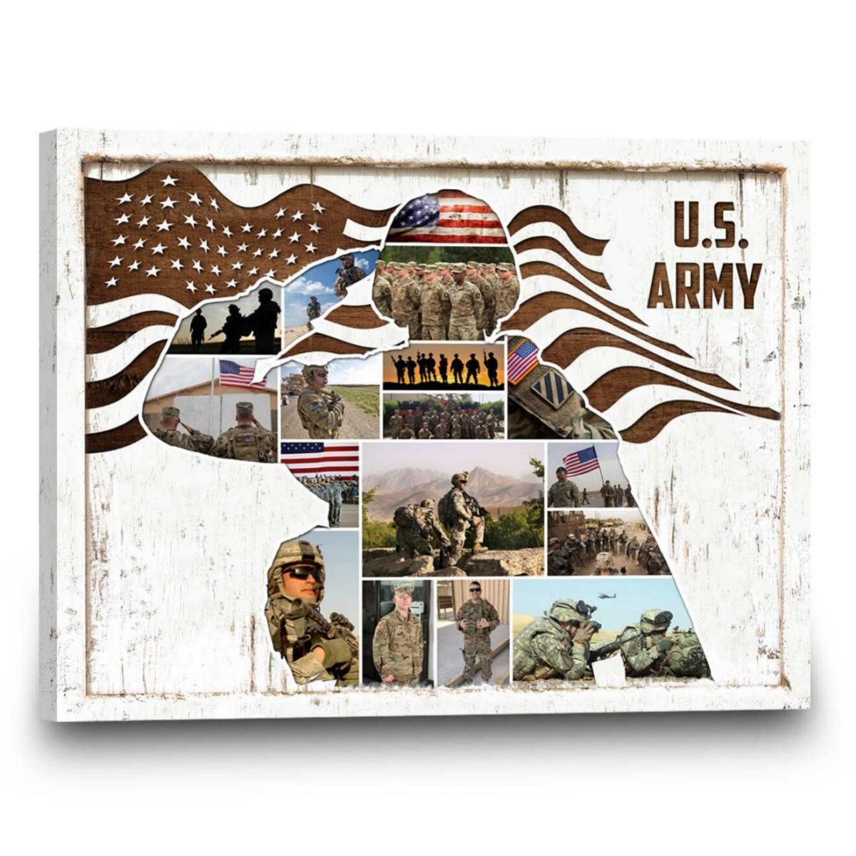 US Army Photo Collage Canvas/Poster Personalized Military Gift, Gift For Soldier