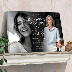 Personalized In Loving Memory Memorial Photo Canvas Poster