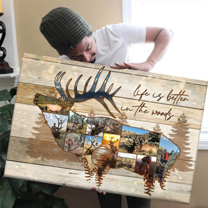 Personalized Elk Hunting Photo Collage Poster - Gift For Hunter