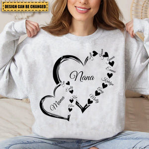 Custom Grandma Mom Heart Sweatshirt - Best Gifts For Grandma/Mom