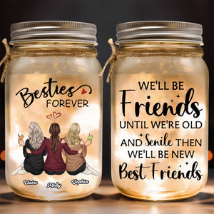 Besties Forever Because Of You I Laugh A Little Harder - Personalized Mason Jar Light