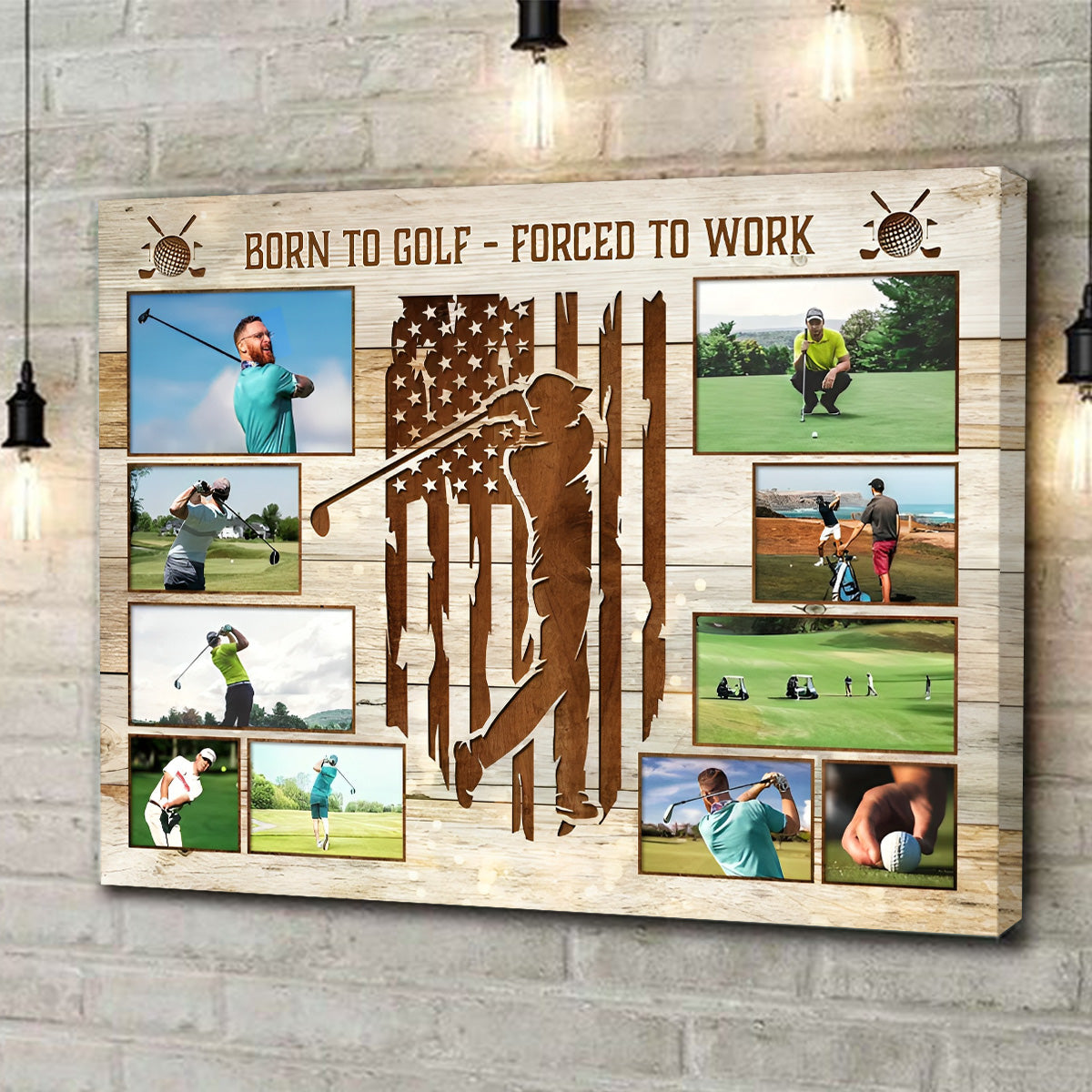 Personalized US Golf Photo Collage Poster, Golf Player Gift, Golf Clubs Gift