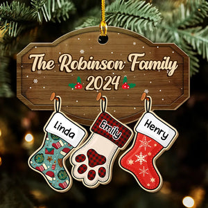 Personalized Custom Wood Ornament-Family Kid Bestie Stockings