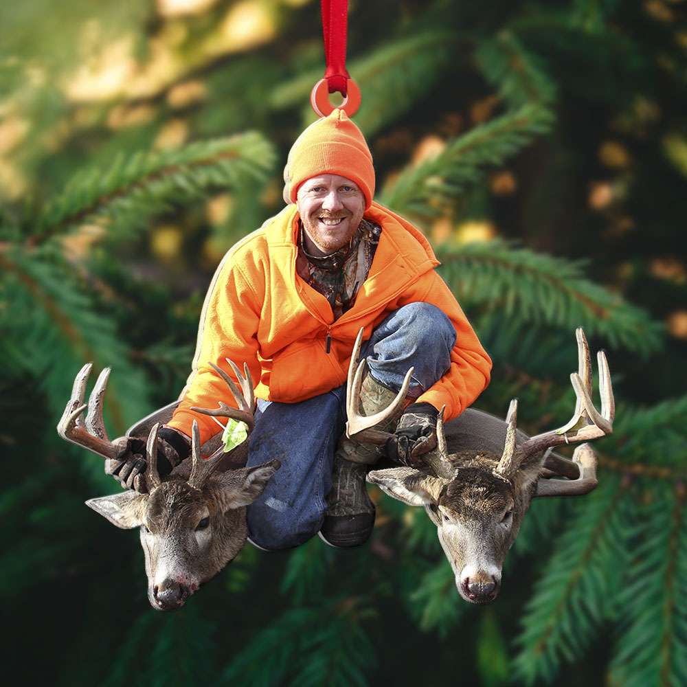 Hunting Trip Deerhunting Custom Photo Personalized Christmas Acrylic Ornament