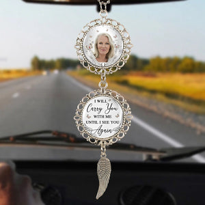 Personalized Memorial Photo Wings Car Charm Ornament