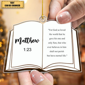 Personalized Bible verse Arcylic Ornament，Christian Christmas Decorations