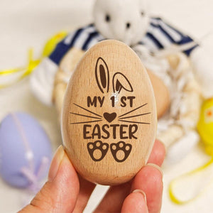 Personalized Easter Wooden Egg with Name,Musical egg shaker